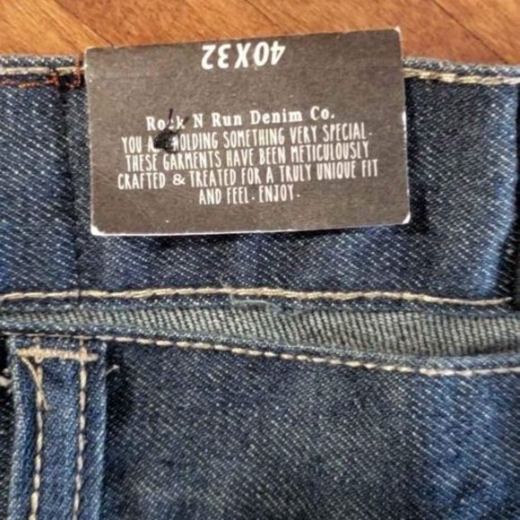BRAND NEW Rock N Run classic CL9526W dk dark blue slim straight denim jeans pant - Picture 3 of 9